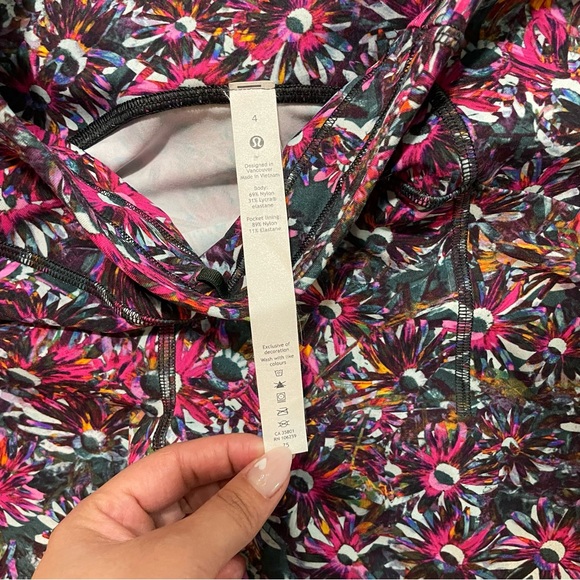 Lululemon Swift Speed High-Rise Crop Leggings in Floral Electric Multi | Sz 4 - Picture 6 of 13